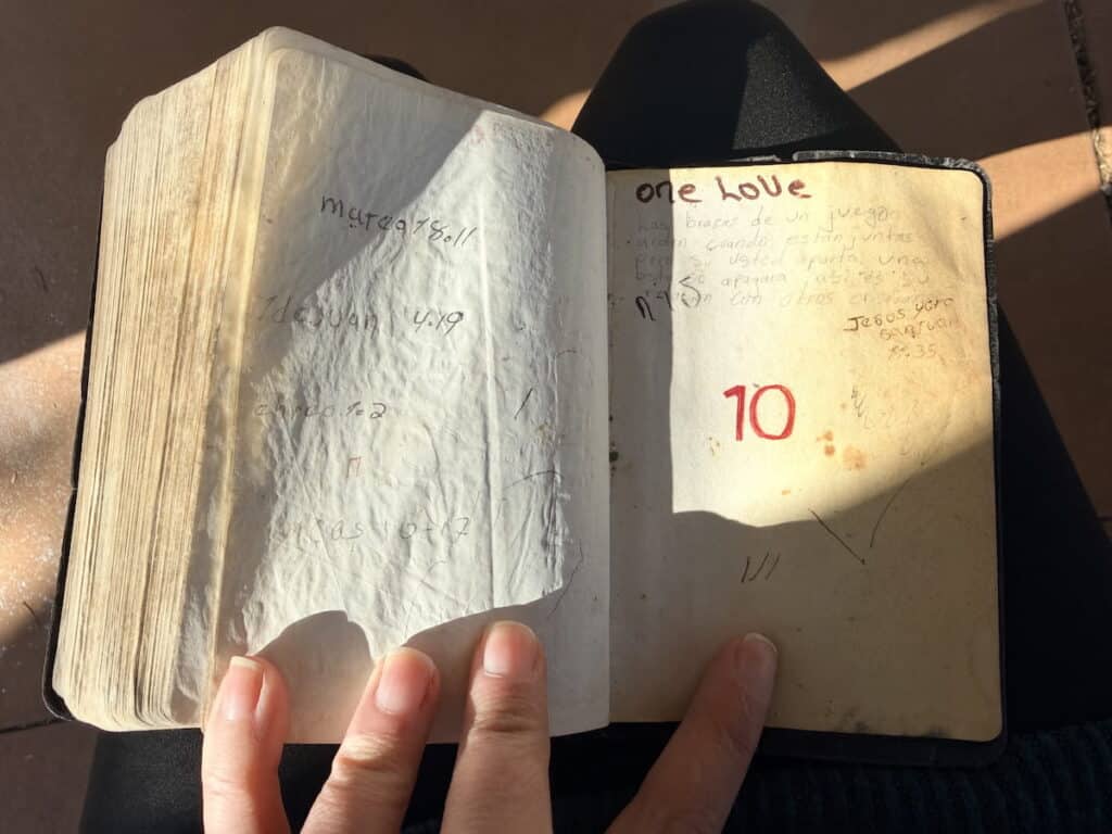 Bible discovered in the desert from an immigrant journey